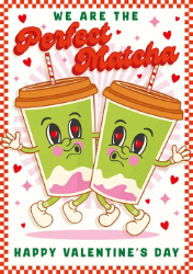 Perfect Matcha Valentines Day Greeting Card