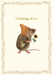 Flower Mouse Thinking of You Greeting Card