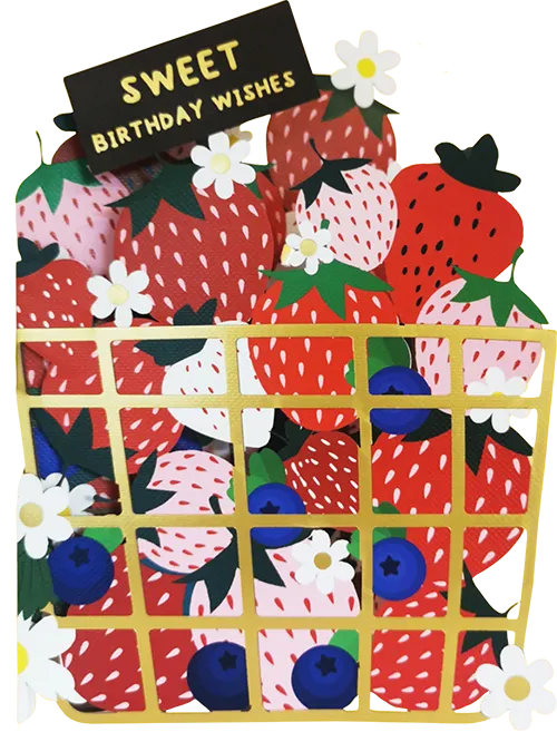 Berries Birthday Diecut Greeting Card