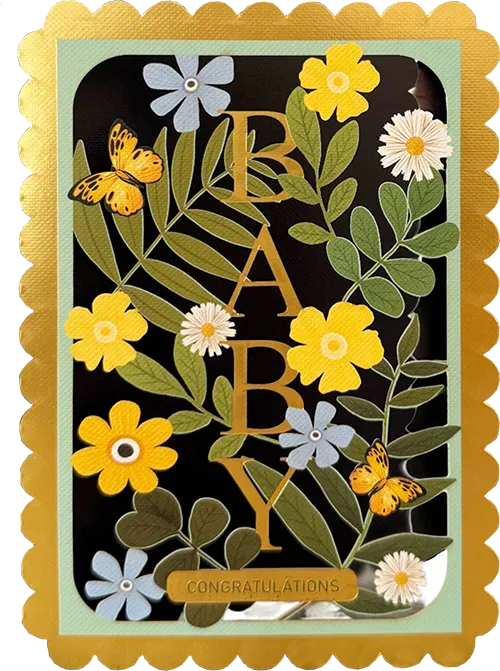 New Baby Diecut Greeting Card