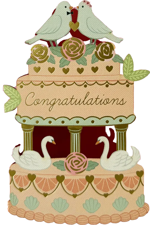 Cake Wedding Diecut Greeting Card