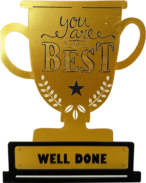 Trophy Congratulations Diecut Greeting Card