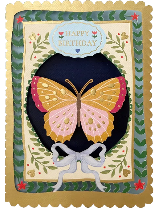 Butterfly Birthday Diecut Greeting Card