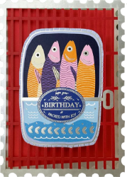 Tin Fish Birthday Diecut Greeting Card
