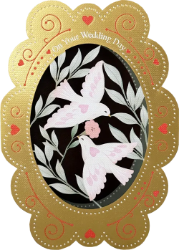Love Birds Wedding Diecut Greeting Card