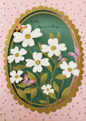White Flower Sympathy Diecut Greeting Card