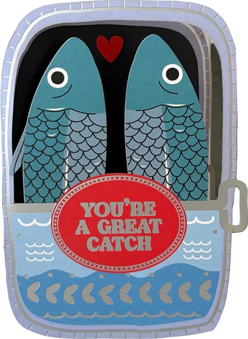 Fish Tin Love Diecut Greeting Card