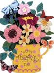Flower Vase Mother's Day Diecut Greeting Card