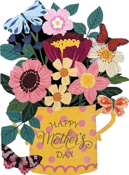 Flower Vase Mother's Day Diecut Greeting Card