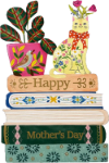Book Stack All Mother's Day Diecut Greeting Card
