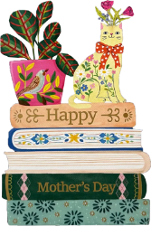 Book Stack All Mothers Day Diecut Greeting Card