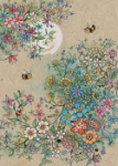 Flower Bees Greeting Card