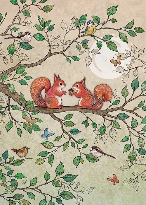 Two Squirrels Greeting Card