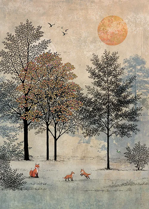 Fox Family Greeting Card