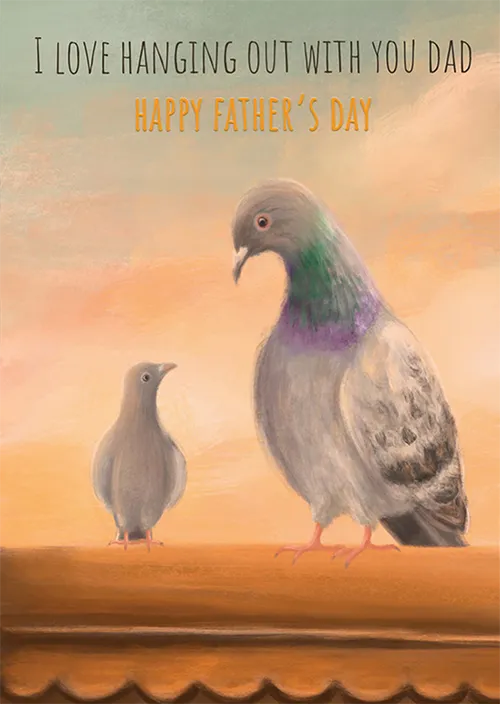 Pigeon Parent Father's Day Greeting Card