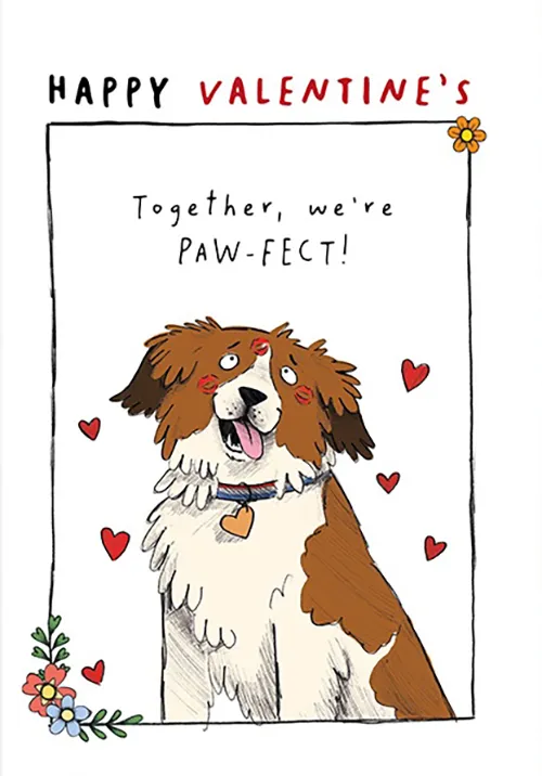 Dog Pawfect Valentine's Day Greeting Card