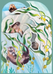 Otters Blank Trifold Greeting Card