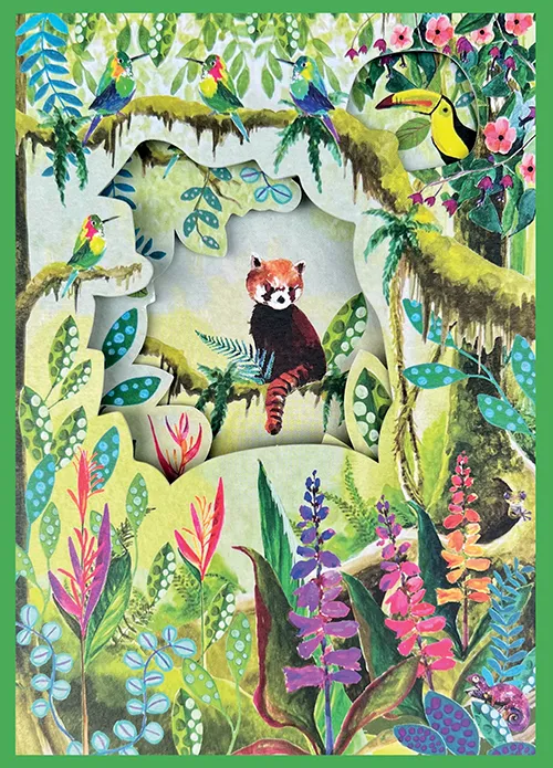Red Panda Blank Trifold Greeting Card