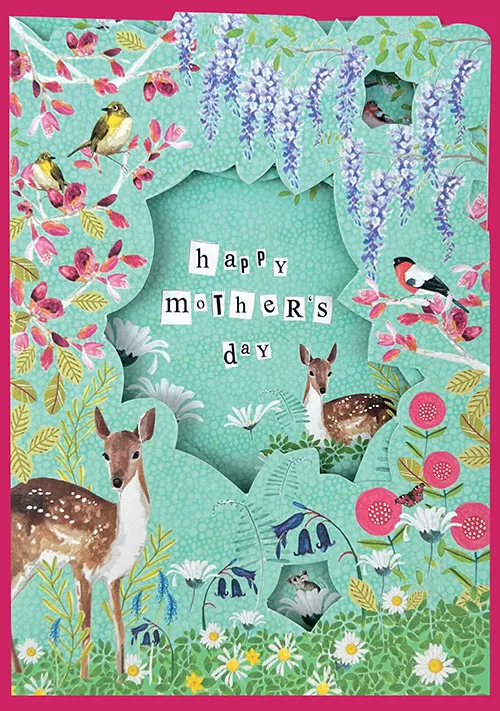 Fawns Mother's Day Trifold Greeting Card