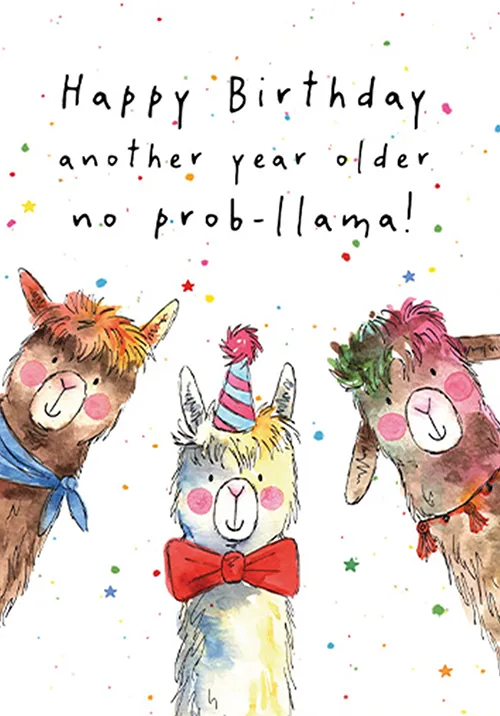 No Prob-Llama Birthday Greeting Card