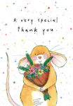 Mouse Bouquet Thank You Greeting Card