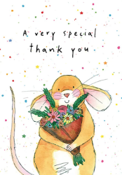 Mouse Bouquet Thank You Greeting Card