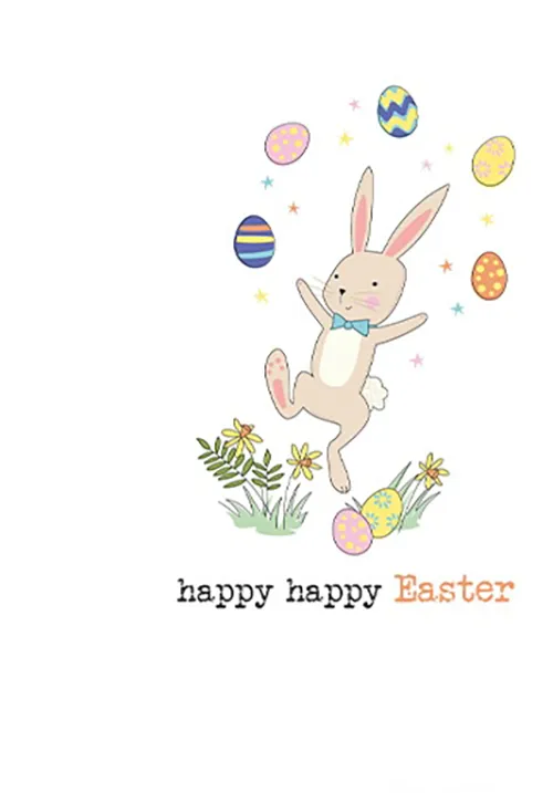 Juggling Bunny Easter Greeting Card