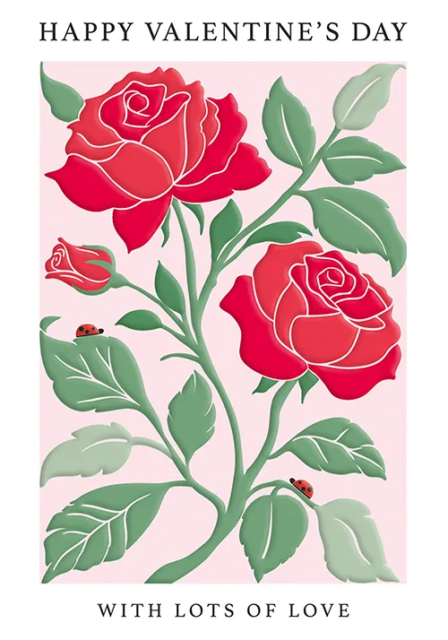 Red Valentine's Day Greeting Card Roses