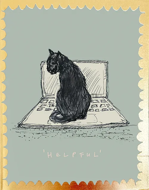 Helpful Cat Friendship Greeting Card