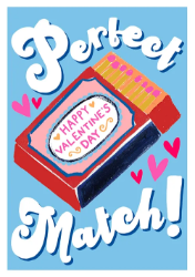 Perfect Match Valentines Day Greeting Card