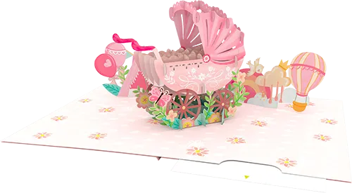 3D Baby Girl Greeting Card