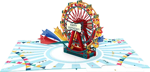 3D Birthday Ferris Wheel Greeting Card