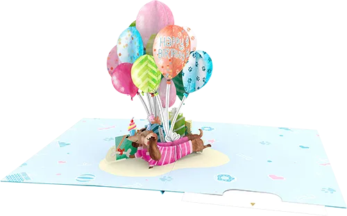 3D Birthday Dog Greeting Card