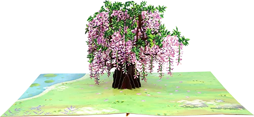 3D Wisteria Blank Greeting Card