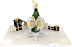 3D Prosecco Blank Greeting Card