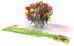 3D Tulips Vase Blank Greeting Card