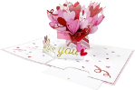 3D Hearts Love Greeting Card