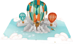 3D Hot Air Balloon Blank Greeting Card