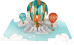 3D Hot Air Balloon Blank Greeting Card