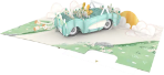 3D Wedding Car Greeting Card