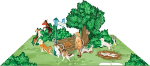 3D Dogs Blank Greeting Card