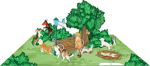 3D Dogs Blank Greeting Card