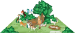 3D Dogs Blank Greeting Card
