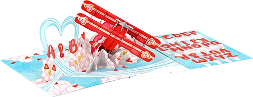 3D Super Love Plane Greeting Card