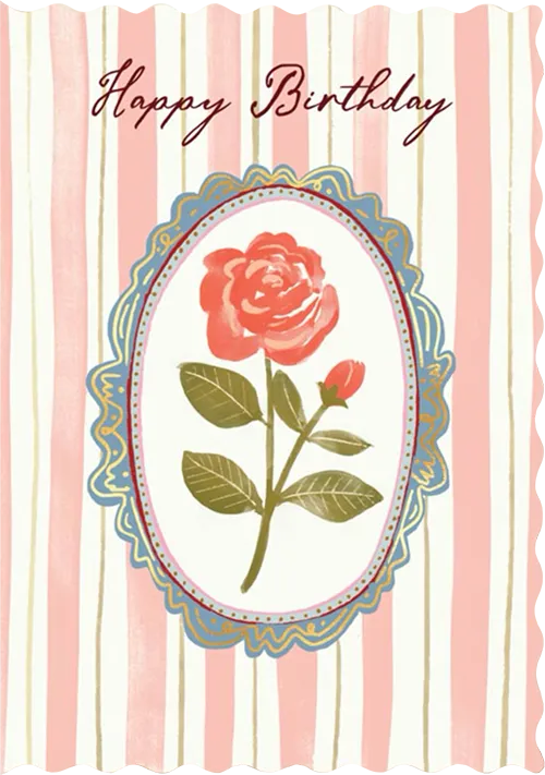 Rose With Love Birthday Greeting Card
