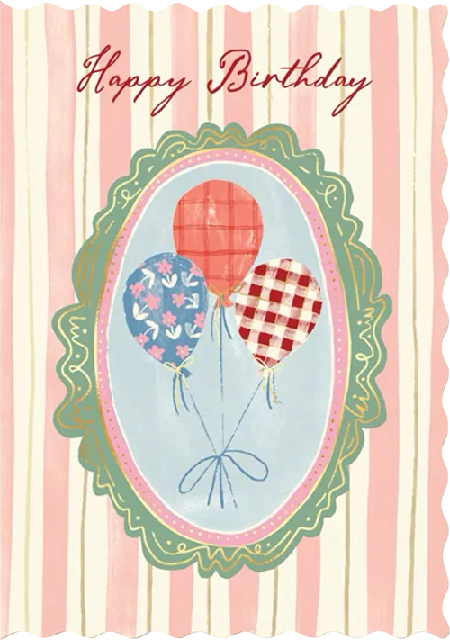 Balloons Frame Birthday Greeting Card