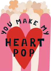 Heart Pop Love Diecut Greeting Card