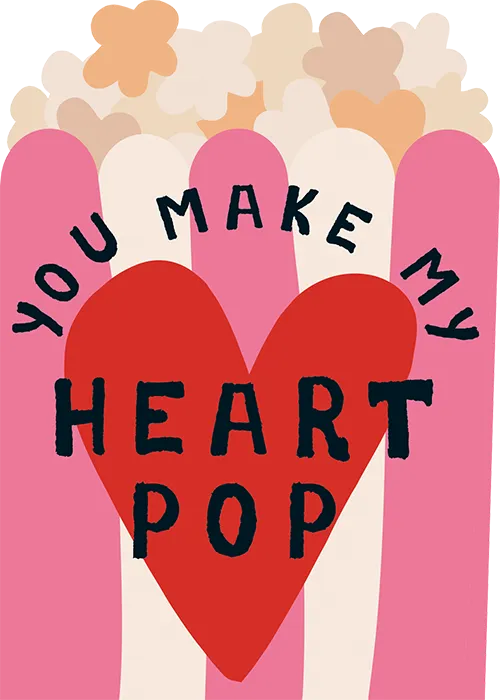 Heart Pop Love Diecut Greeting Card