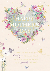 Floral Heart Mothers Day Greeting Card