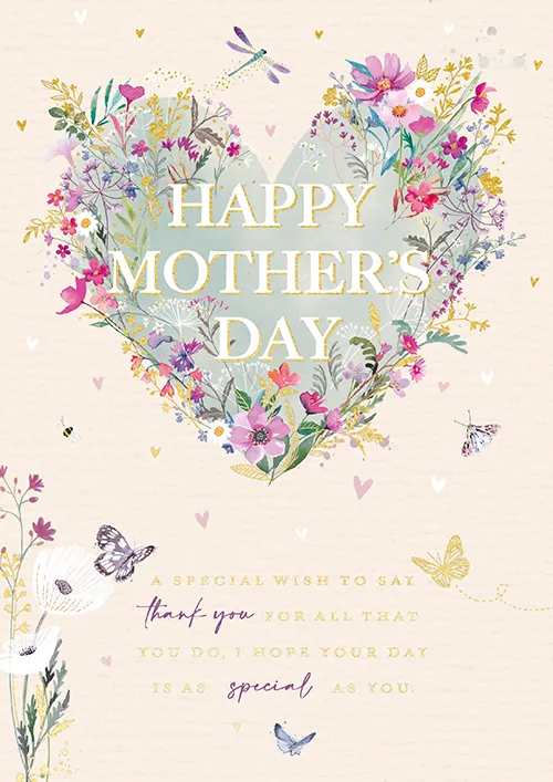 Floral Heart Mother's Day Greeting Card